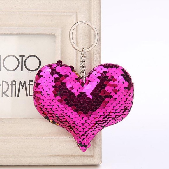 Keychains Heart Sequins - Picture 4 of 5